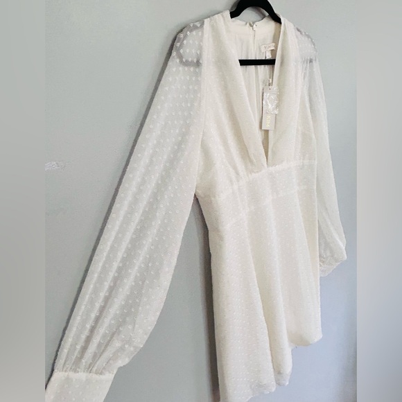 Yumi Kim Shore Thing Swiss Dot White Dress XL Boho Bridal Cottagecore Shower - Picture 3 of 8